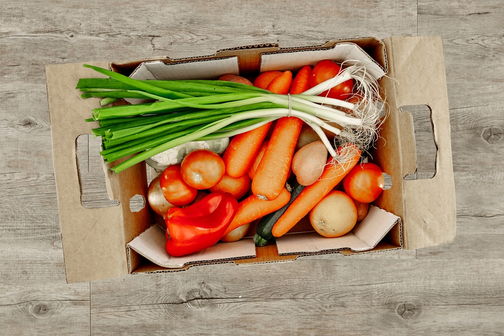 box of healthy vegetables